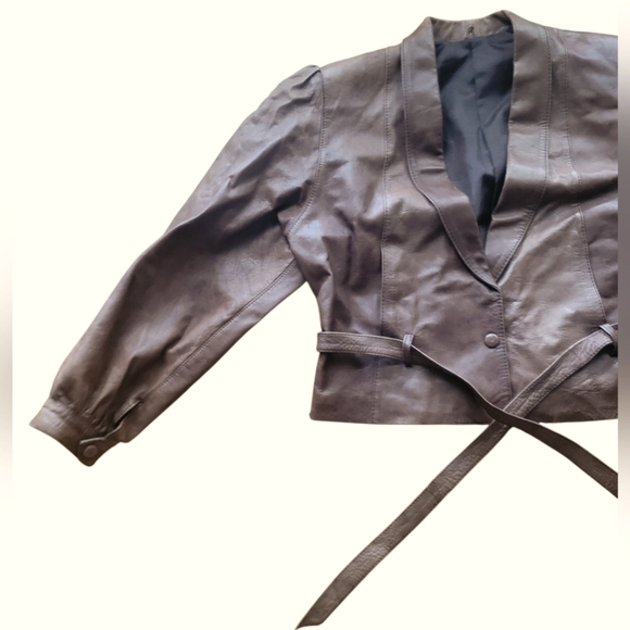None Jackets & Blazers - Vintage Faux Leather Jacket